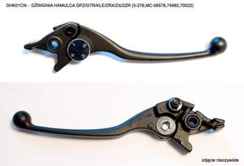 Nachman Dźwignia hamulca KAWASAKI GPZ/GTR/KLE/ZRX/ZX/ZZR (MC-08297BK /74992 /70022) KOLOR CZARNY
