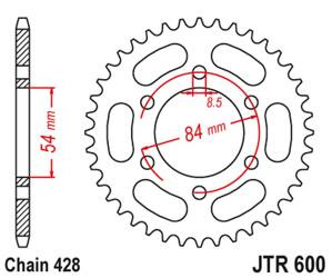 JT Zębatka tylna stalowa [52 zębów] GILERA 125 RTX 85-88