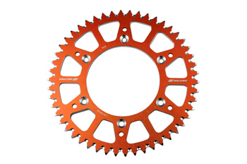 SCAR Zębatka tylna aluminiowa KTM SX / SXF / EXC / EXCF '93-'25, Husqvarna TC / FC/ TX / TE / FE / FX '14-'25, Gas Gas 125-450 MC / MCF / EC / ECF '21-'25, Triumph TF 250-FX '24-'25 kolor pomarańczowy