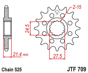 JT Zębatka przednia [16 zębów] APRILIA 750 DORSODURO/ABS 07-16 / SHIVER/GT/ABS 07-16 / 1200 DORSODURO/ABS 11-16 z tłumikiem drgań