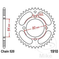 Zębatka tylna stalowa JT JTR1910.36 ilość zębów 36Z