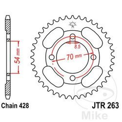 Zębatka tylna stalowa JT JTR263.36 ilość zębów 36Z