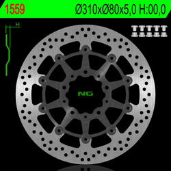 NG Tarcza hamulcowa (PŁYWAJĄCA) przód KAWASAKI Z 1000 ABS 15-17 / Z 1000 15-17 / ZX6R 13-17 / Z800 12-18 / GTR 1400 07-18 / ZZR 1400 06-18