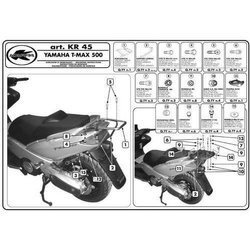 KAPPA stelaż kufra centralnego YAMAHA T-MAX 500 (01-07) z płytą monokey