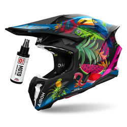 Kask cross Airoh Twist 3 Amazonia czarny,zielony,niebieski / połysk