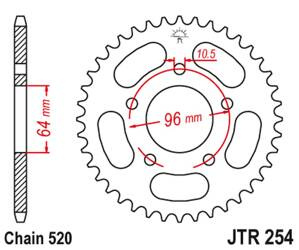 JT Zębatka tylna stalowa [45 zębów] HONDA CBF 250 04-07