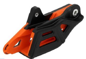 Prowadnica łańcucha KTM SX/SXF/EXC/EXCF 85/125/250/300/350/450 (TPI) '08-22, 690 ENDURO '08-21, 790/890 ADVENTURE '19-21, Husqvarna FC/FE/TC/TE 125/250/300/350/450 '13-21/POMARAŃCZOWY czarny