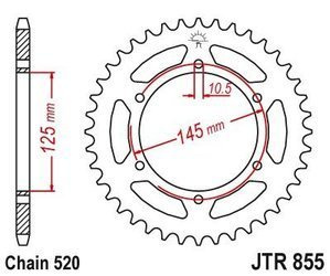 Zębatka tylna stalowa JT JTR855.47 ilość zębów 47Z