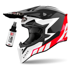 Kask cross Airoh Wraaap Reloaded biały,czarny,czerwony / połysk