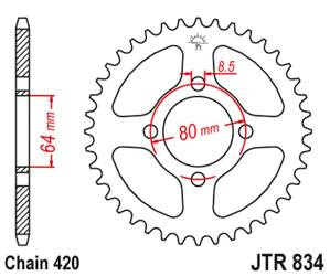 JT Zębatka tylna stalowa [31 zębów] YAMAHA LB 50 CHAPPY -85 / LB 80 77-78