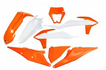 UFO Komplet Plastików KTM EXC 125 '20-'21, EXC 250 / 300 '20-'23, EXC-F 250 / 350 / 450 / 500 '20-'23 kolor biały