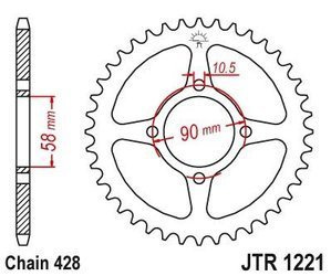 Zębatka tylna stalowa JT JTR1221.42 ilość zębów 42Z