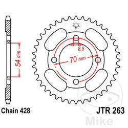 Zębatka tylna stalowa JT JTR263.38 ilość zębów 38Z