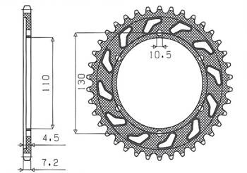 SUNSTAR Zębatka tylna stalowa YAMAHA R6 06-20 / MT09 14-19 / SUZUKI GSXR 750 11-19 / GSXR 1000 17-19 / XSR 900 16-19  [46]