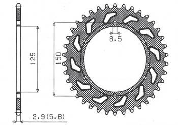 SUNSTAR Zębatka tylna stalowa KTM SX/EXC [50]