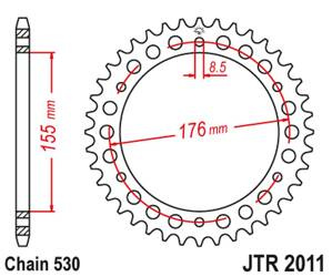 JT Zębatka tylna stalowa [46 zębów] TRIUMPH TIGER SPORT 1050 14-19