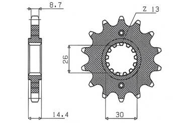 SUNSTAR Zębatka przednia stalowa HONDA VFR 800 02-14 [16]