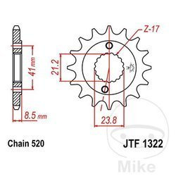 Zębatka przednia JT JTF1322.13 (13Z)