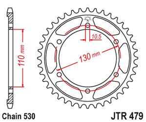 JT Zębatka tylna stalowa [48 zębów] YAMAHA R6 03-10 kolor czarny