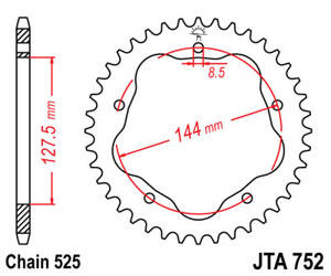 JT Zębatka tylna aluminiowa [39 zębów] DUCATI 796/848/1100 kolor czarny