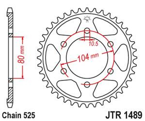 JT Zębatka tylna stalowa [41 zębów] KAWASAKI ZX 6 R 98-02 / Z 1000 07-09 / ZX10R 04-15 kolor czarny