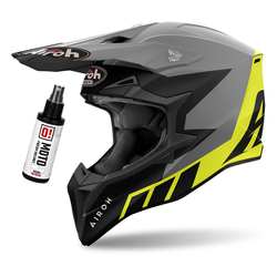 Kask cross Airoh Wraaap Reloaded szary,czarny,żółty / matowy