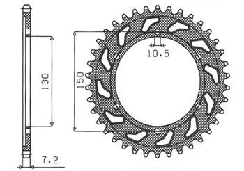 SUNSTAR Zębatka tylna stalowa YAMAHA TDM 900 02-13 / HONDA XL 600V TRANSALP 91-99 [44]