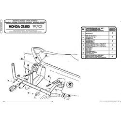 KAPPA stelaż kufra centralnego Honda CB 500 (97-05), CB 500S (00-05)