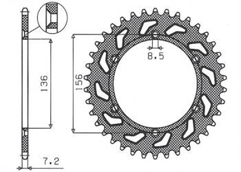 SUNSTAR Zębatka tylna stalowa SUZUKI DR 650 SE 96-12  [41]