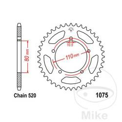 Zębatka tylna stalowa JT JTR1075.39 ilość zębów 39Z