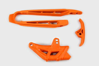 UFO Komplet Ślizg + Prowadnica łańcucha KTM SX 125/250, XS-F 250/450 '07-10, SX 144/150, EXC 125/200/250/300, EXC-F 450 '08-10,