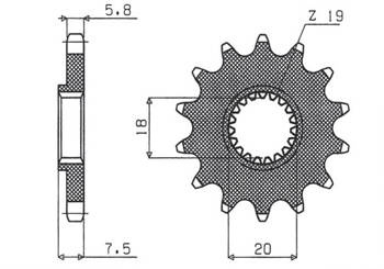 SUNSTAR Zębatka przednia stalowa HONDA CR 125 87-03 [13]