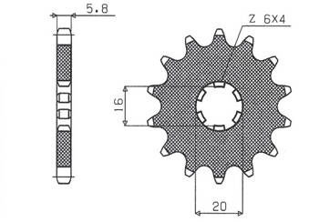 SUNSTAR Zębatka przednia stalowa KAWASAKI KX 65/80/85 [14]