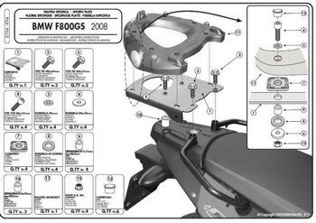 KAPPA stelaż kufra centralnego BMW F 650GS / F 800GS (08-11) z płytą monokey