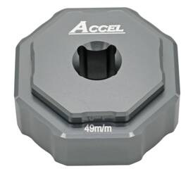 Accel / Zestaw do serwisu zawieszeń dwukomorowych KYB / Klucz do rozkręcania wkładu i głównej nakrętki [49mm] / Kolor: Czarny