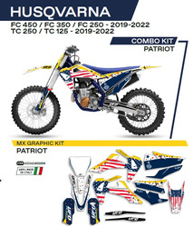 Okleina UFO dla Husqvarna TC 125 / 250 19-22 / FC 250 / 350 / 450 19-22 w kolorze białym i niebieskim