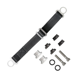 BIKETEC OM Pas (pasek) do wyciągania motocykla z błota do motocykli japońskich C2 330cm x 2,5mm x 25mm, kolor czarny/czarny