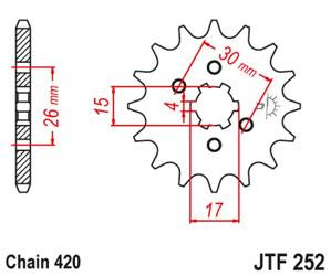 Zębatka przednia JT JTF252.14 (14Z)