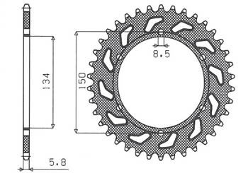 SUNSTAR Zębatka tylna stalowa KAWASAKI KX/KXF 84-20 [50]