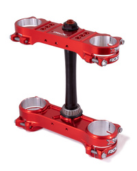 X-TRIG Półki XTRIG ROCS Pro Triple Clamps KTM SX/SX-F 125/250/350/450 '13-'22; EXC/EXC-F '14-'23; HUSQVARNA '14-'22; GAS GAS EC/ECF/MC/MCF '21-'23 [offset regulowany 20mm-22mm] kolor czerwony [gwint mocowania M12]