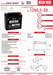 BS AKUMULATOR 12N5,5-3B 5.5 Ah 70A