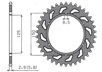 SUNSTAR Zębatka tylna stalowa KTM SX/EXC [52]