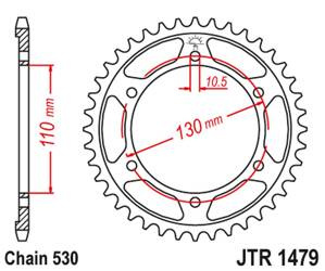 JT Zębatka tylna stalowa [48 zębów] YAMAHA YZF-R1 1000 09-14 kolor czarny