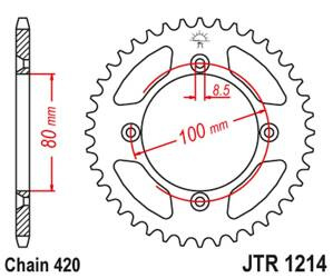 JT Zębatka tylna stalowa [51 zębów] HONDA CRF 70 04-12; CRF 110 13-21 / XR 70/80 97-03 / CR 50/80 82-84