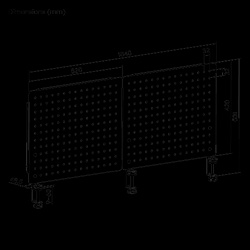 BIKETEC OM Organizer na biurko warsztatowe Zestaw 1040x62x575mm, montaż na zacisk, stal malowana proszkowo, kolor czarny