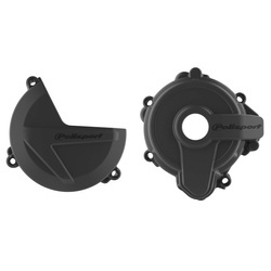 Osłona dekla alternatora + osłona pokrywy sprzęgła + osłona pompy wody Sherco SE 250 / 300 '14-'23 Polisport czarny