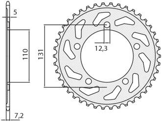 SUNSTAR Zębatka tylna stalowa BMW S 1000 RR 09-11  [44]