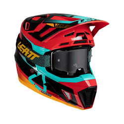 Kask + gogle cross Leatt Kit Moto 7.5 V25 czerwony