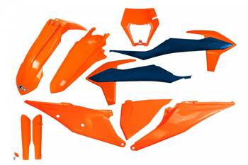Komplet plastików UFO dla KTM EXC 125 '20-'21, EXC 250 / 300 '20-'23, EXC-F 250 / 350 / 450 / 500 '20-'23 kolor pomarańczowy