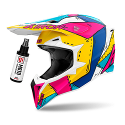 Kask cross Airoh Wraaap PAINT MATT kolor: niebieski,różowy,biały